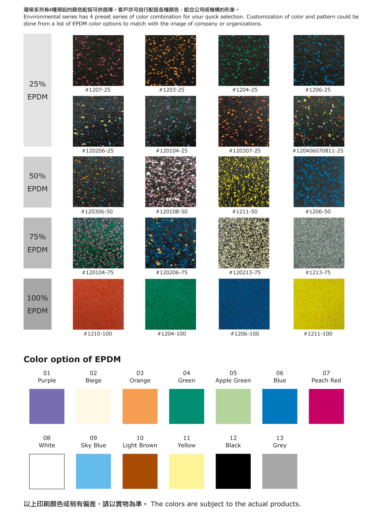標準顏色配搭 Standard Color Combination